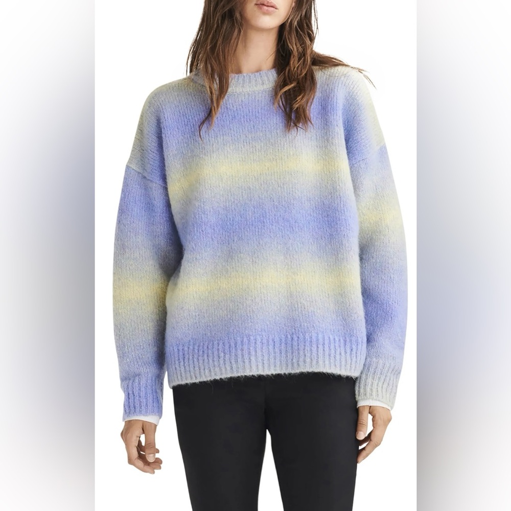 rag & bone Blue and Yellow Crew Neck Sweater